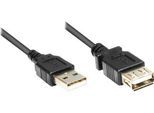 Verlängerung USB 2.0 Stecker A/A, 3m, schwarz