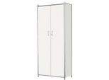 Flügeltürenschrank Toledo, mit Sichtrückwand, abschließbar, 5 OH, B 800 x T 380 x H 1850 mm, weiß