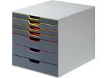 Durable Schubladenbox Varicolor, 7 Schübe (3 hohe und 4 flache), DIN C4