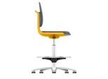 Arbeitsdrehstuhl Labsit hoch, SKINTEC-Polster, Gleiter, B 450 x T 420 x H 520 - 770 mm, orange