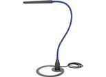 LED-Tischleute Bauer & Böcker Comet, 10 W, 960 lm, 2700-5500 K, dimmbar, neigbar, Gestensteuerung, L 750 mm, Aluminium, schwarz-blau