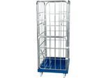 Kunststoffrollplatte, 2 Seitengittern, 1 Rückwand, 2 halbe Vorderwände, enzianblau RAL5010