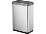 EKO Sensor-Abfalleimer Mirage X, 47 Liter, Edelstahl matt, fingerabdruckfest, B 469 x T 279 x H 648 mm, silber/schwarz