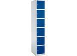 Schäfer Shop Select Schließfachsäule S4/6, mit Zylinderschloss, lichtgrau/enzianblau