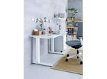 Home Office Tisch, Rechteck, C-Fuß, B 1200 x T 600 x H 735 mm, weiß/weiß