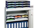 styro® Sortierstation styrodoc Standard, DIN C4, 3 Etagen/3-reihig/9 Fächer, grau/blau
