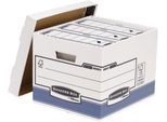 Archivschachteln BANKERS BOX® Serie System Standard, bis A4, stapelbar, mit Deckel, B 335 x T 404 x H 292 mm, FSC®-Recyclingpappe, blau-weiß, 10 Stück