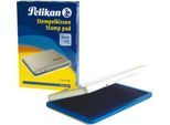 Pelikan Stempelkissen Gr. Nr. 2, für Gummi- und Polymerstempel, in Metallicgehäuse, 70 x 110 mm, blau