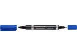 STAEDTLER Permanent-Marker Lumocolor duo, blau, 10 St.