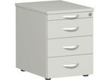 Rollcontainer PALENQUE, 3 Schübe, Utensilienauszug, B 430 x T 600 x H 566 mm, lichtgrau