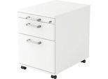 Rollcontainer TARVIS, 1 Utensilienauszug, abschließbar, 1 Schub, 1 HR-Auszug, B 428 x T 580 x H 590 mm, weiß