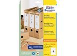 Ordner-Etiketten AVERY® Zweckform, für Druckertyp Inkjet/Laser, rechteckig, permanent, 120 St., B 61 x H 192 mm, breite Ordner, Papier, naturweiß