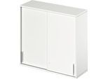 Schäfer Shop Genius Aufsatz-Schiebetürenschrank TETRIS WOOD, 3 OH, B 1200 mm, weiß
