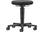 Allround Hocker Bimos, höhenverstellbar, Doppelrollen, Stoff, Farbring blau