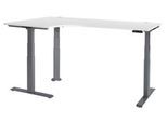 Schäfer Shop Genius Winkelschreibtisch Modena Flex, elektrisch höhenverstellbar, 90° Winkel, T-Fuß, B 2000 mm, weiß/anthrazit