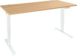 Schäfer Shop Genius Schreibtisch AERO FLEX, elektrisch höhenverstellbar, Rechteck, T-Fuß, B 1200 mm, Buche/weiß + Memorypanel