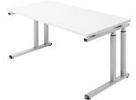 Schäfer Shop Select Schreibtisch SET UP, C-Fußgestell, 1600x800, weiß/weißalu