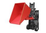 Bauer Kippbehälter EXPO-E 1200, mit Rollen, Deichsel & Ablasshahn, öl-/wasserdicht, abrollend, B 1070 x T 1720 x H 1095 mm, feuerrot RAL 3000