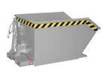 Bauer Kippbehälter GU-E 500, mit Siebblech & Ablasshahn, öl-/wasserdicht, staplertauglich, B 780 x T 1440 x H 680 mm, mausgrau RAL 7005