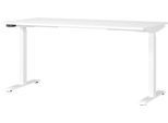 Schreibtisch Porto, elektrisch höhenverstellbar, T-Fuß, B 1600 x T 800 x H 720-1200 mm, weiß/weiß + Memory-USB-Panel