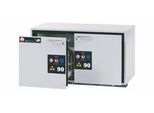 Sicherheitsunterbauschrank Typ 90 asecos UB-S-90, 2 Schubladen, Front Lichtgrau, B 1102 x T 574 x H 600 mm