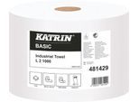 Putzpapier KATRIN L2, 2-lagig, Tuchgröße ca. 220 x 360 mm, weiß, 2 Rollen mit jeweils 1000 Tüchern