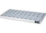 Bauer Kleingebindewanne KGW 2/M V4A, mit Lochblechrost, L 940 x B 470 x H 60 mm, 25 L, 150 kg, Edelstahl 1.4571, Silber