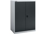 Flügeltürenschrank Schäfer Shop Select MS-i 12408, Stahlblech, B 800 x T 400 x H 1215 mm, 3 OH, Weißaluminium/Anthrazitgrau, bis 150 kg