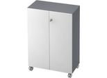 Rollenschrank TOPAS LINE, 3 Ordnerhöhen, Türen abschließbar, graphit/weiß