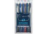 Schneider Tintenroller One Hybrid C, farbsortiert im 4er Etui