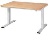 Werktisch Serie adlatus 300, Buche-Massiv-Platte, B 1500 x T 800 x H 720 - 1120 mm