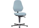 Labordrehstuhl Basic 9135, mit Gleitern, Stoffpolster, Duotec grau