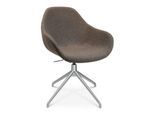 Konferenzsessel Topstar Sitness Life 2.0, dreh-/sitzhöhenverstellbar, Armlehnen, B 450 x T 390 x H 440-470 mm, 4-Fußgestell, Alu matt & Stoff, braun