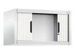 C + P Rollladenschrank Omnispace, abschließbar, B 800 x T 420 x H 450 mm, Stahl/Kunststoff, weiß