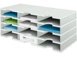 styro® Sortierstation styrodoc Standard, DIN C4, 4 Etagen/3-reihig/12 Fächer, grau/grau