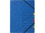 PAGNA Dokumentenmappe Easy, DIN A4, Gummizugverschluss, 7-teilig, blau