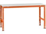 Manuflex Grundtisch UNIVERSAL Standard, Tischplatte Melamin, 1750x800, rotorange
