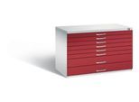 Planschrank aus Stahl, für Formate bis DIN A1, 8 Schubladen
