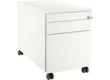 Schäfer Shop Select Rollcontainer 126, 1 Utensilienauszug, 1 Hängeregistratur-Auszug, 1 Schublade, mit Griffnut, B 435 x T 765 x H 577 mm, weiß/weiß