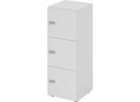 Schließfachschrank Topas Line, 3 Ordnerhöhen, 3 Fächer, Zahlenschloss, B 400 x T 420 x H 1100 mm, grau/grau