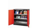 Chemikalienschrank asecos CS-CLASSIC, Flügeltüren, Front Verkehrsrot, B 1055 x T 520 x H 1105 mm