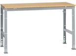 Manuflex Grundtisch UNIVERSAL Standard, Tischplatte Multiplex, 1500x800, alusilber