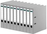 Ordner Schäfer Shop Select, DIN A4, Rückenbreite 50 mm, Griffloch, auswechselbares Rückenschild, Polypropylen, 10 Stück, grau