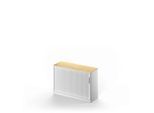 Schäfer Shop Genius Querrollladenschrank TETRIS SOLID, 2 OH, B 1200 x H 818 mm, mit Boden, Ahorn/weißalu