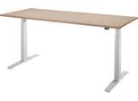 Schäfer Shop Select Schreibtisch LOGIN, elektrisch höhenverstellbar, Rechteck, T-Fuß, B 1800 x T 800 x H 645-1290 mm, Eiche-Dekor/weißaluminium