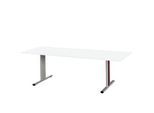 Schäfer Shop Select Besprechungstisch Planova Basic, Rechteck, T-Fuß, B 2000 x T 800 x H 717 mm, weiß/weißaluminium RAL 9006