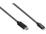 USB 2.0 Lade/-Datenkabel Good Connections, für iPhone/iPad/iPod, MFI-zertifiziert, USB-C an Lightning-Stecker, 18 W, bis 480 Mbit/s, Länge 0,5 m, schwarz