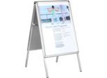 Kundenstopper, Format A1, beidseitig nutzbar, Antireflex-Folie, wetterfest, B 639 x T 700 x H 1120 mm, ohne Plakat