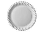 Pappteller Papstar, Einweg, rund, Ø 230 mm, mit Traktorrand, 100 % Frischfaserkarton, weiß, 100 Stück