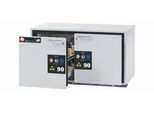 Sicherheitsunterbauschrank Typ 90 asecos UB-S-90, 2 Schubladen, Front Lichtgrau, B 1102 x T 574 x H 600 mm